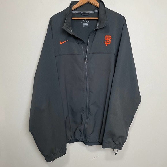 Nike Other - Nike Dri-Fit SF Giants Embroidered Full Zip Windbreaker Coach Jacket Gray XXL